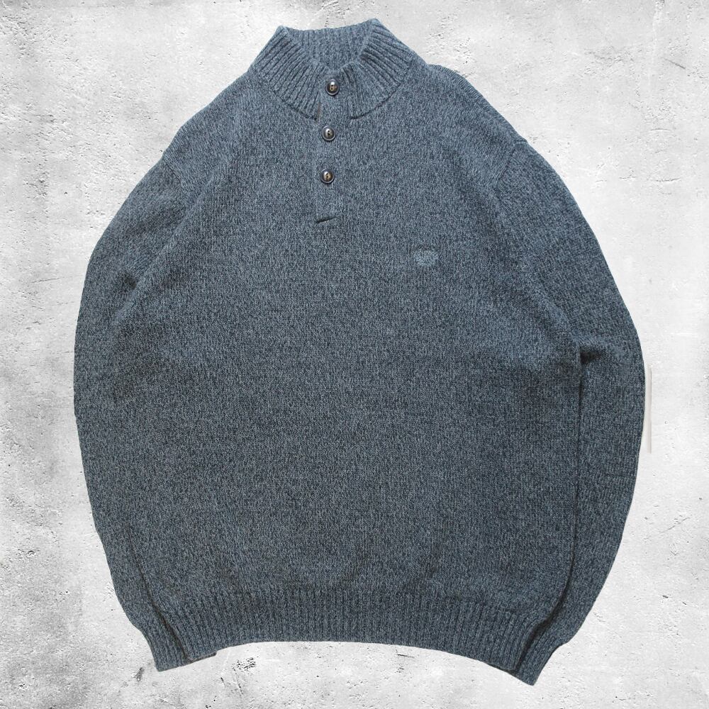 CHAPS ハーフボタン ニット コットンニット チャップス グレー