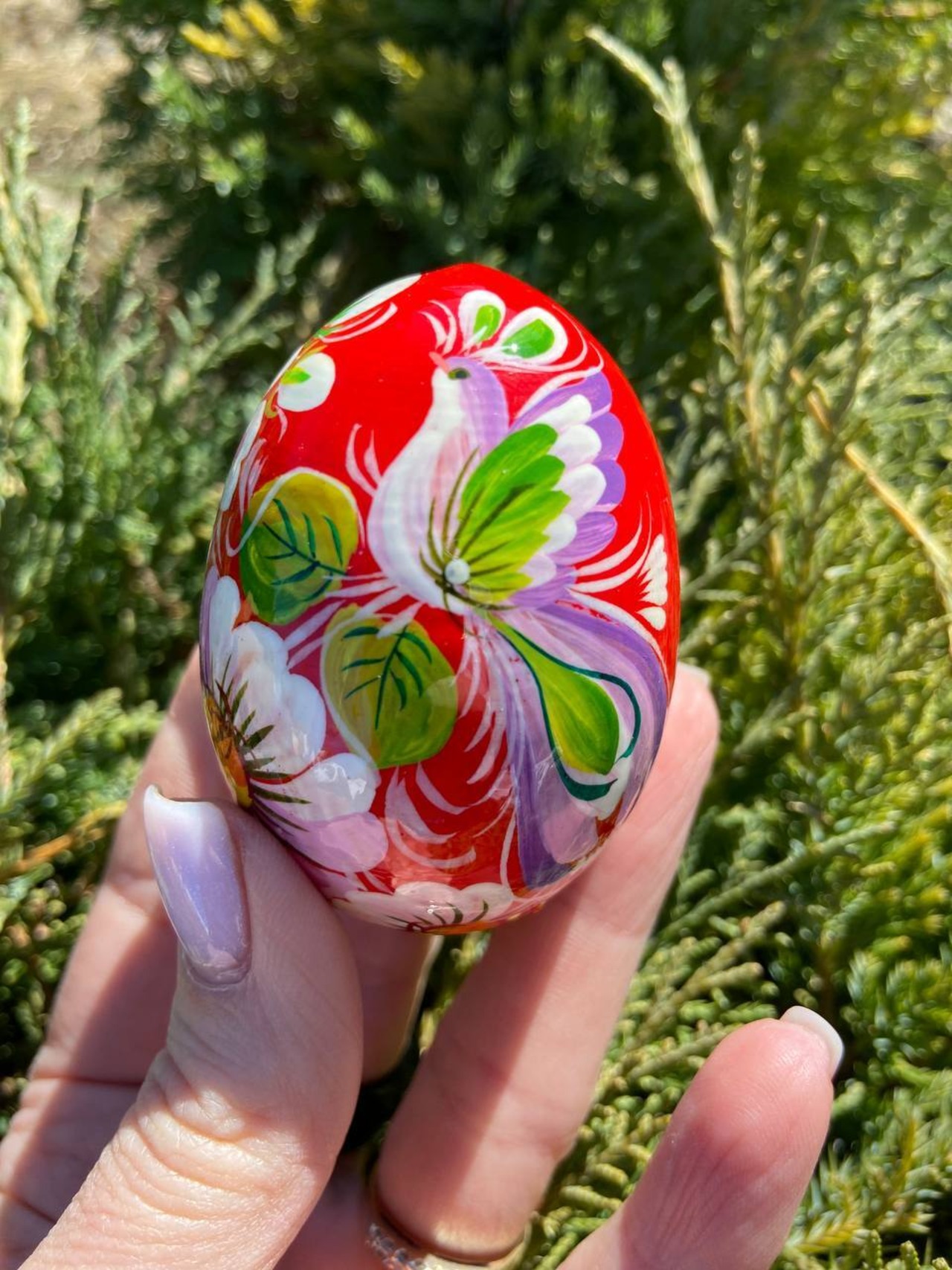 ペトリキウカ塗り　木製イースター・エッグ 7cm　ホメンコ作 - 3