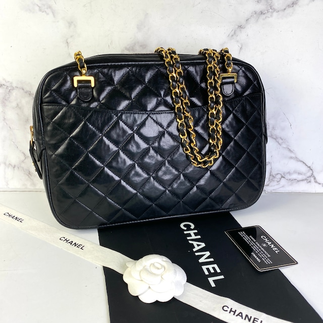 【最終処分SALE】CHANEL シャネル マトラッセ ラムスキン ショルダーバッグ ブラック A-7195