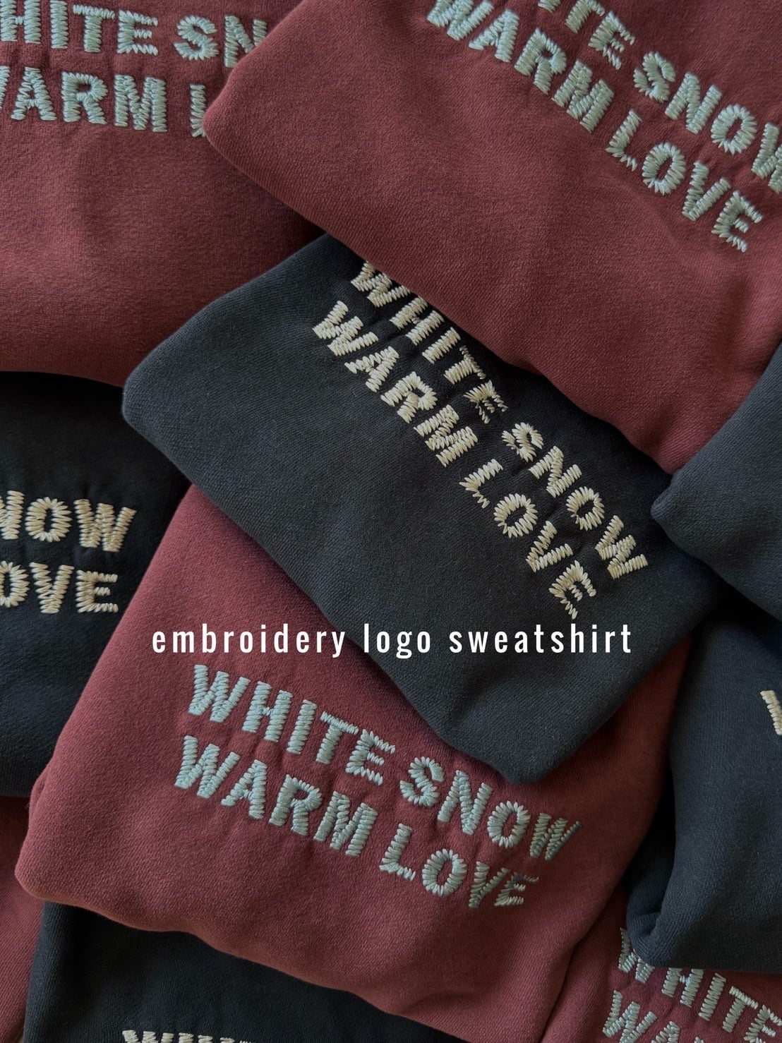 裏起毛 刺繍WHITE SNOW mtm (80〜130cm)4258