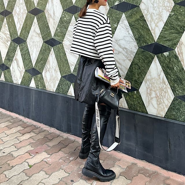 LINKABLE リンカブル パフスカート グロスブラック