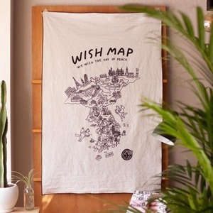 wish map fabric poster / ウィッシュマップ ファブリックポスター 地名 地図 韓国 インテリア 雑貨