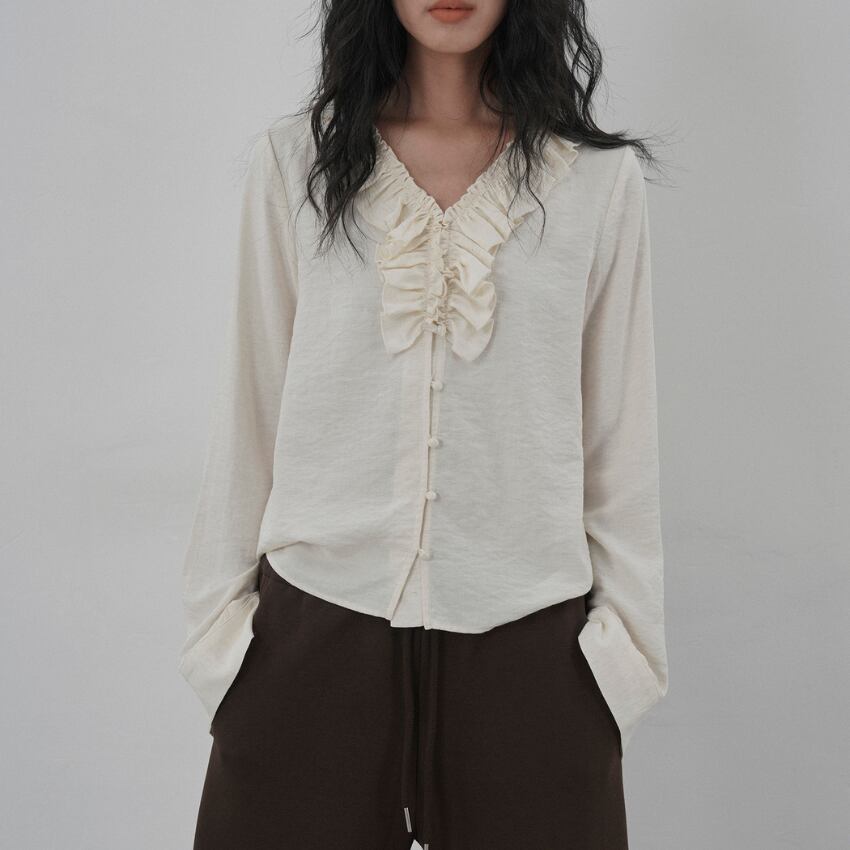 frill design blouse　J00209
