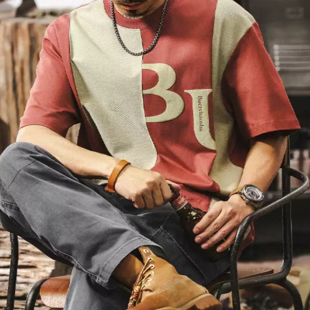 ステッチコントラスト半袖Tシャツ 225592