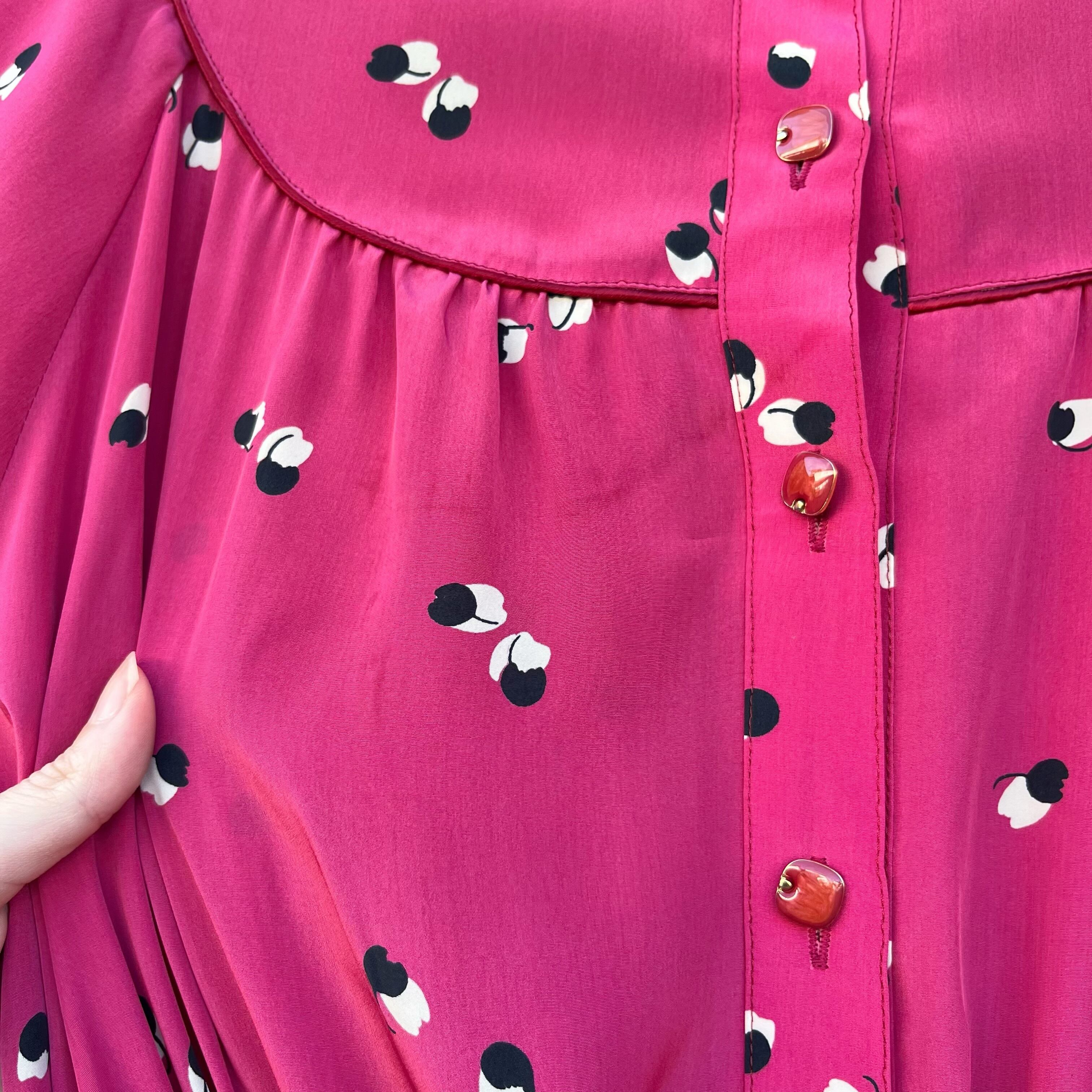 vivid pink fall flower one-piece