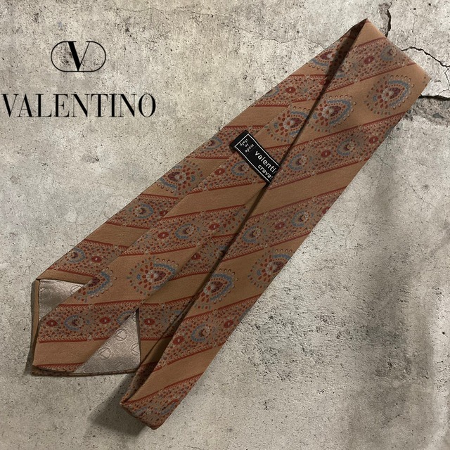 〖VALENTINO〗made in Italy full patterned silk necktie/ヴァレンティノ 総柄 デザイン シルク ネクタイ/#0307/osaka