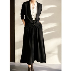 レイヤード風カーディガン＆ロングニットスカート A00591