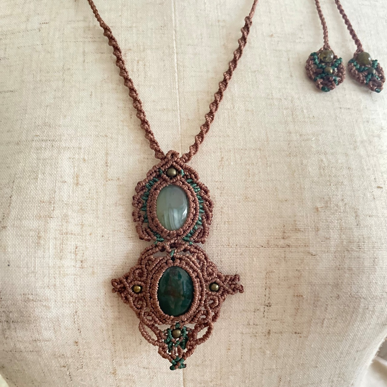 マクラメジュエリー マクラメネックレス グリーンアベンチュリン  