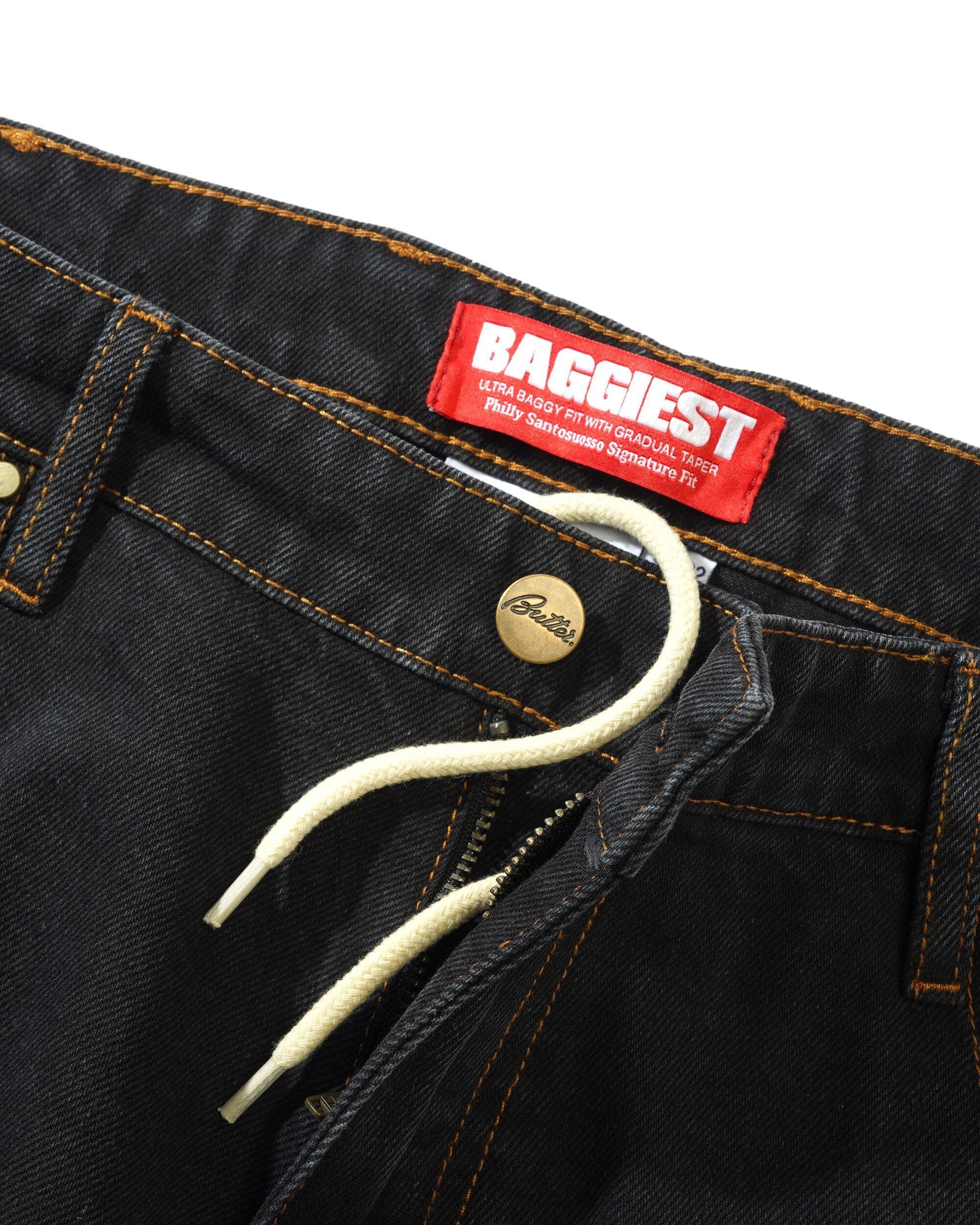 buttergoods ブラックデニム BAGGY BUTTER GOODS SANTOSUOSSO DENIM 