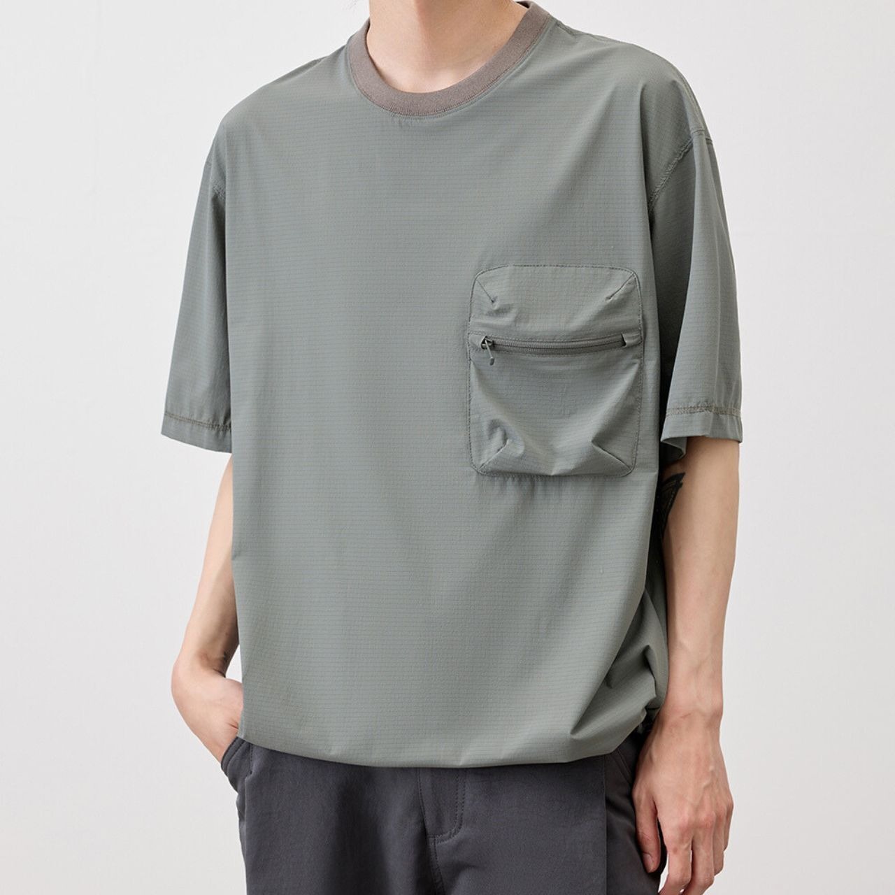 裾ドローコードTシャツ　MT0170006