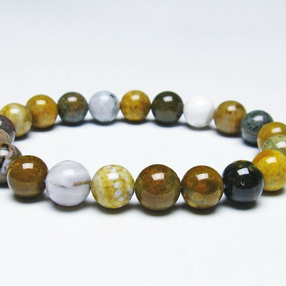 オーシャンジャスパー ブレスレット 9mm 一点物 メール便可 [M便 1/10] 111-37210