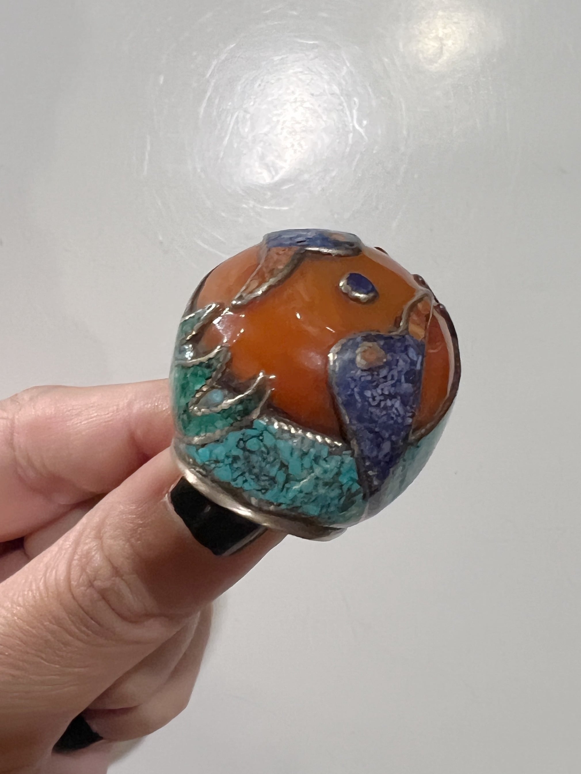 【18号】Vintage Afghanistan bird silver ring