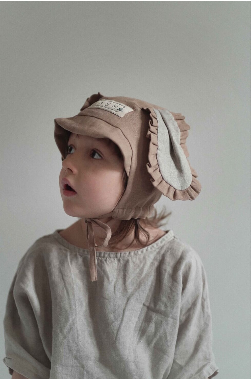 ベビー帽子 49cm SHOMKA / LINEN PUPPY BONNET shomka puppy(size:49