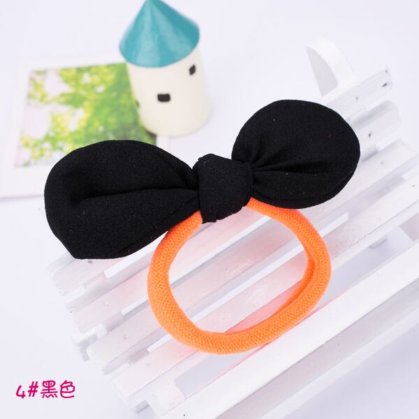 リボン ヘアゴム かわいい　キッズ ヘアアクセサリー 【黒】