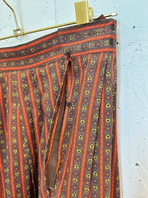 50’s 60’s cotton Heart&flower pleats skirt