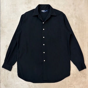 “Size L”Polo Ralph Lauren Silk × Cotton Shirt”Black”