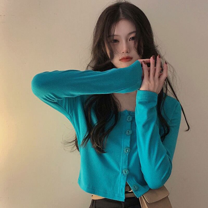 ショートコート スプリングスリムスタイルスタンダードカーディガンTシャツ 薄手 ロング レトロ 春物 萌量不足80842121030