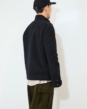 kujaku - Box Silhouette Wool Jacket :Black|二重織り/裏起毛“表使い”/バイオウォッシュ