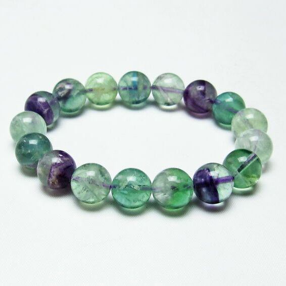 エンジェルフェザー フローライト ブレスレット 12mm 一点物 111-22904