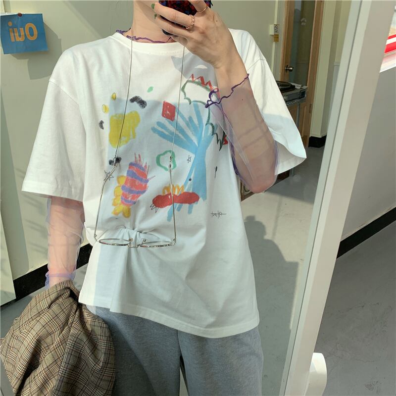 ルーズTシャツ サマートップス 大人ガーリー スウィート キュート カジュアル 夏物 萌量不足2585398571
