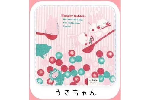 ファニーアニマルズ　タオルハンカチ　うさぎ