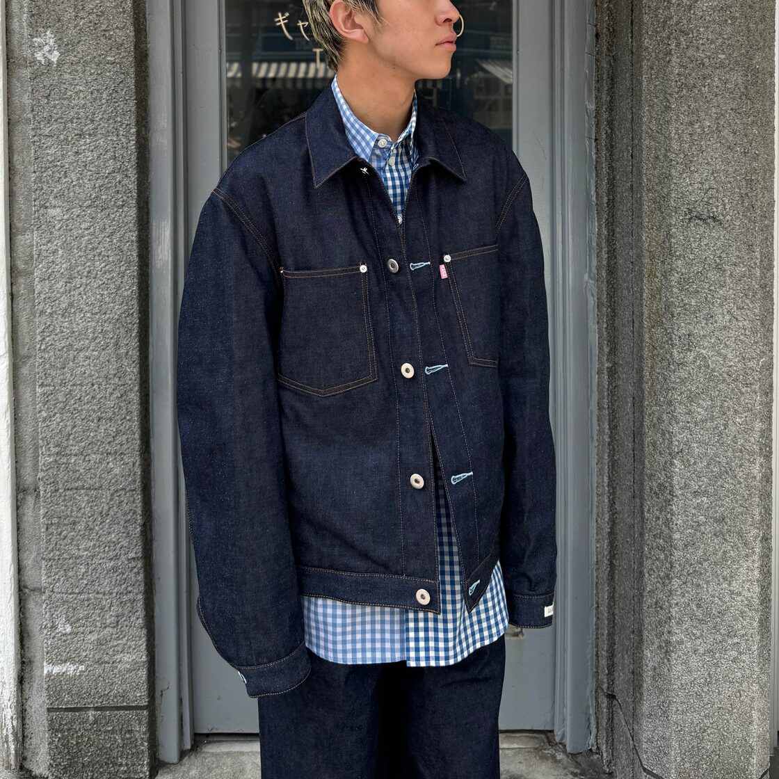 TSTS / 2 GINGHAM LINING DENIM JACKET / INDIGO BLUE | PAY ID