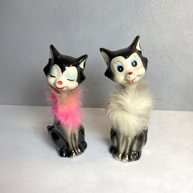 ヴィンテージ 白黒猫セット