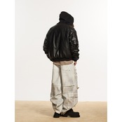 【暖かさUP】ストリート PUレザー中綿ジャケット T1287