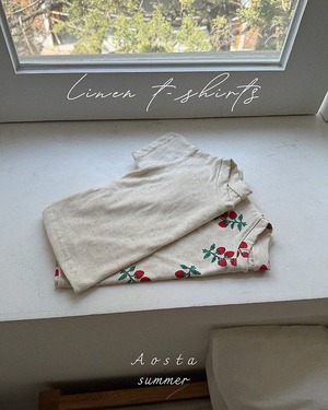 [Aosta] Linen Short Sleeve T-shirt / [아오스타] 린넨반팔티