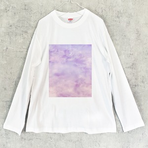 浅紫の空と三日月 ロングTシャツ / ロンT カットソー