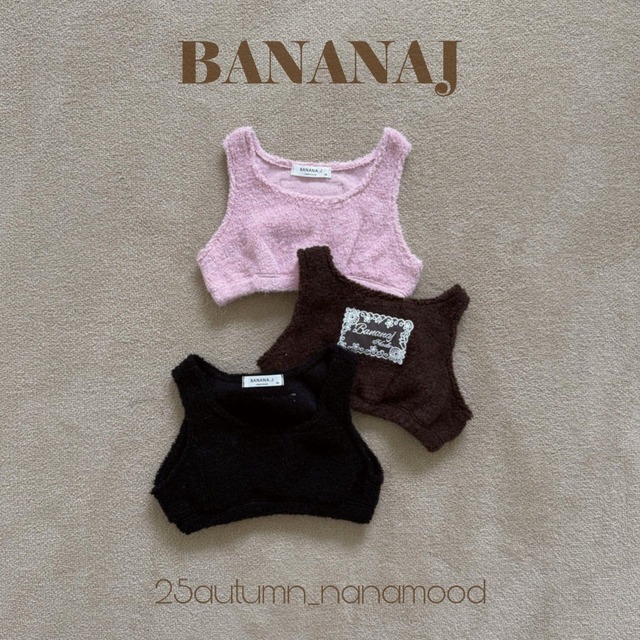 black M［即納］mongsil vest / banana J25autumn