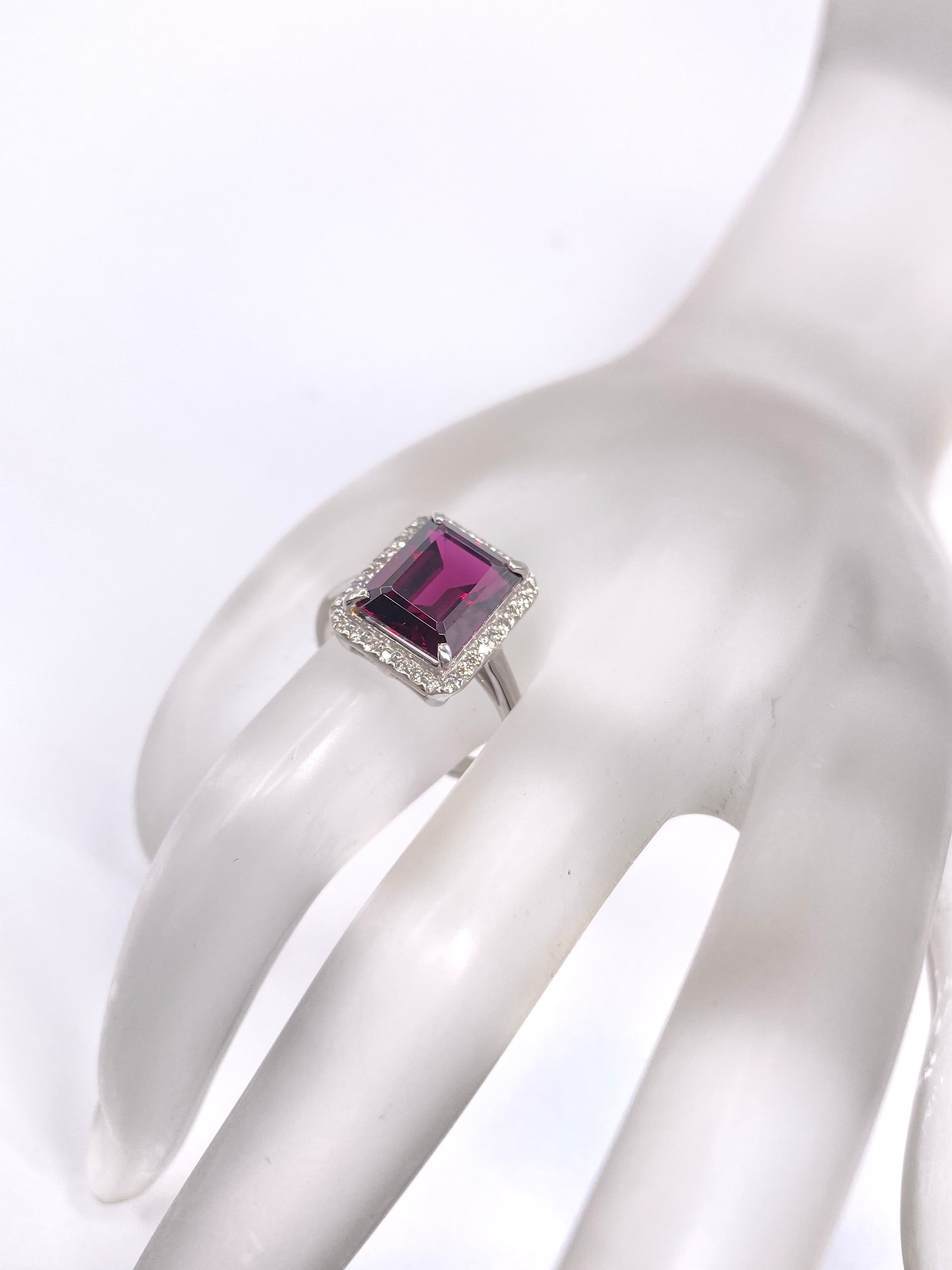 新品】ロードライトガーネット 4.713ct / ダイヤモンド 計0.16ct Pt900