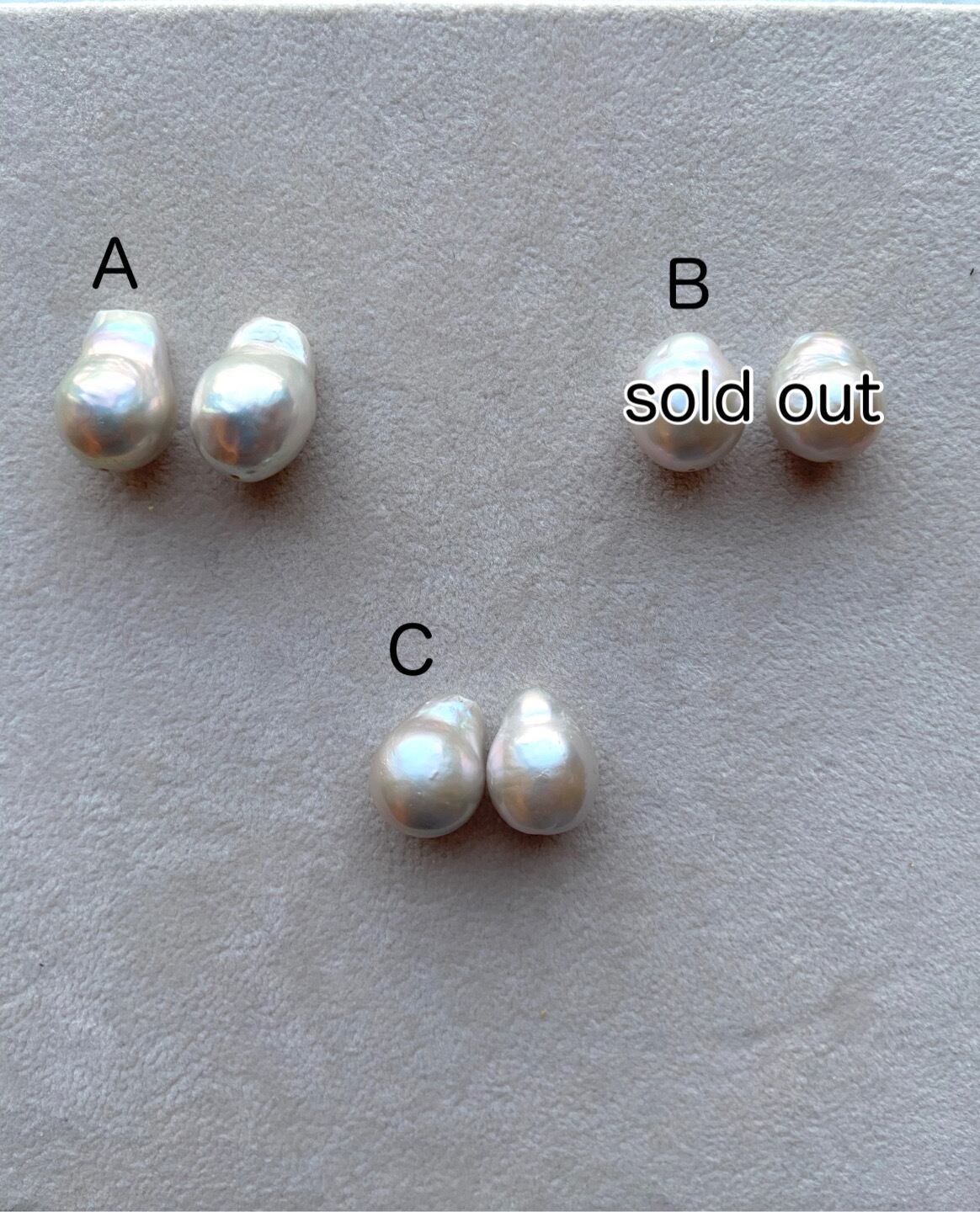 Baroque pearl long earring 大粒バロックパール