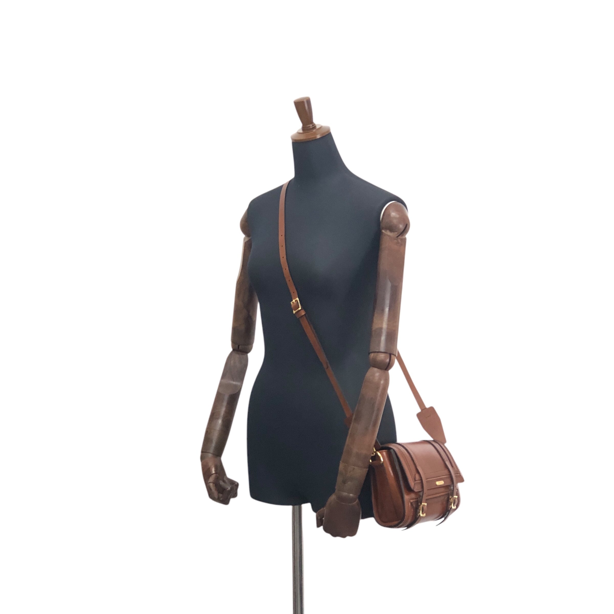 BUBBRRY バーバリー オールレザー シボ革 ショルダーバッグ ブラウン