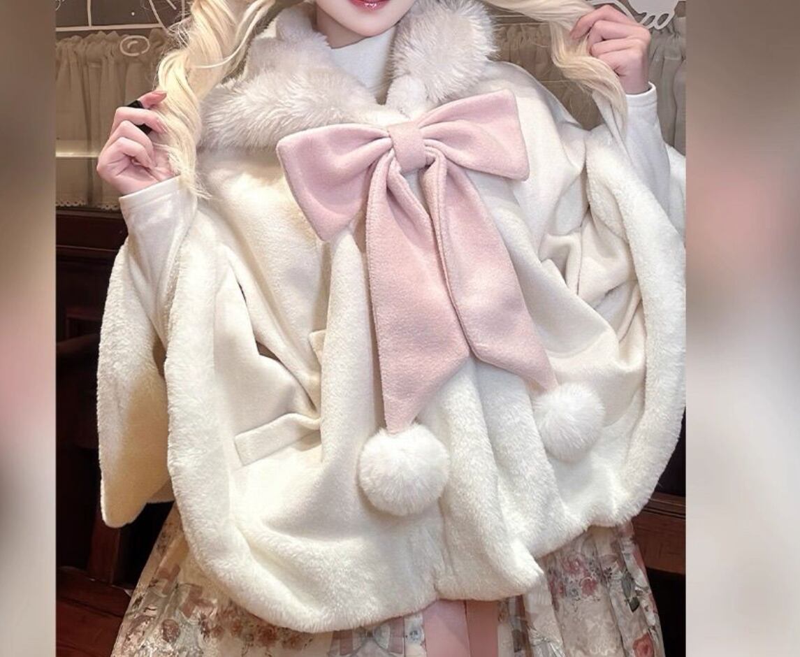 地雷系 アウター ポンチョ もこもこ ワンピース Lolita ロリータ