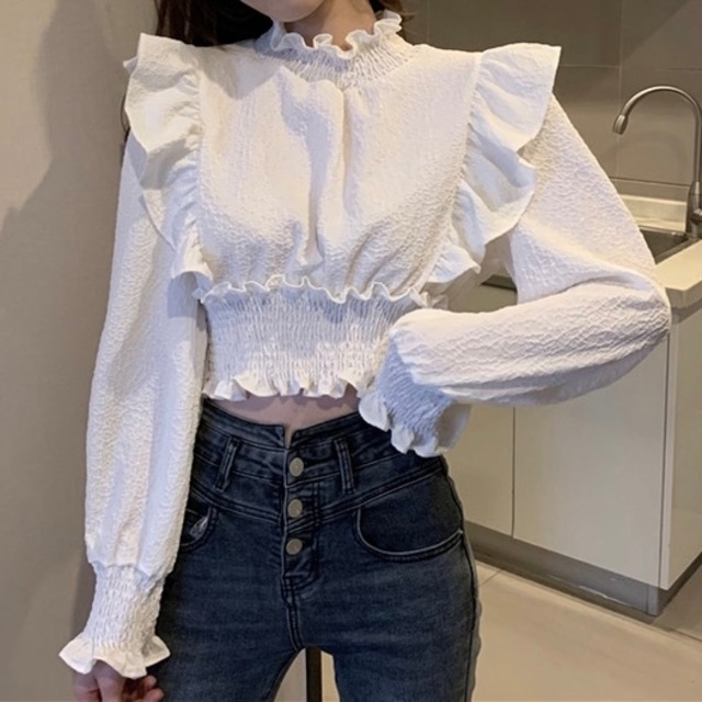 double frill tops 2color