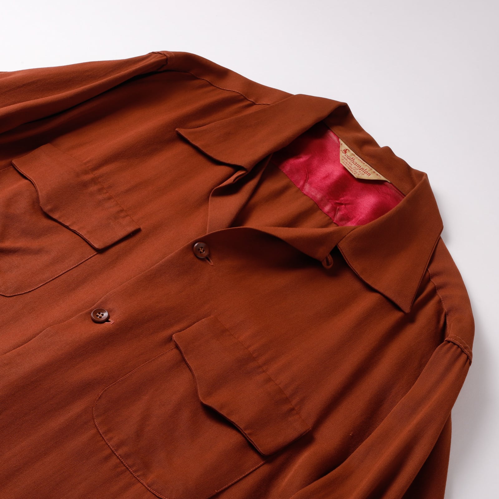 極美品】50s special Vintage rayon shirt khaki brown special