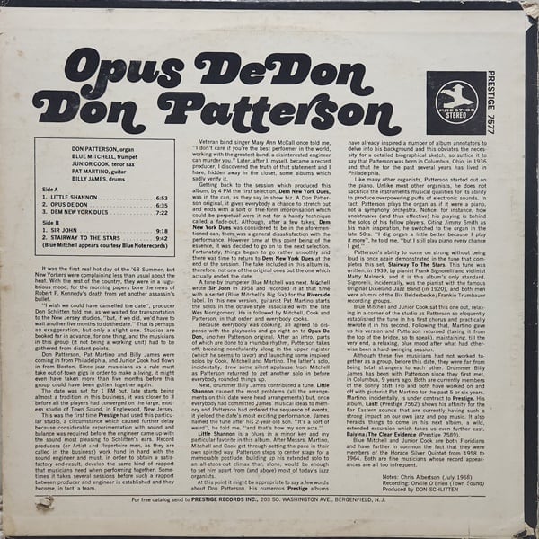 Don Patterson / Opus De Don [PR 7577, PRST 7577] - 画像2