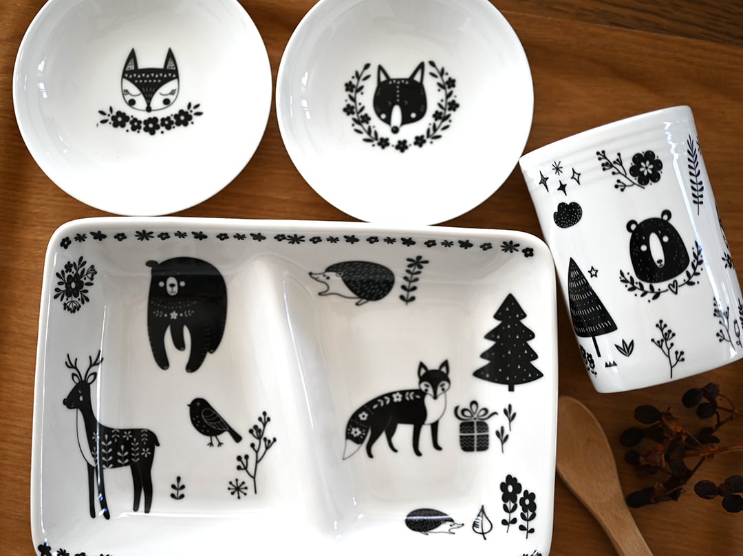 set割引2枚セット 北欧の森・Kokkola（ポーセリンアート 北欧