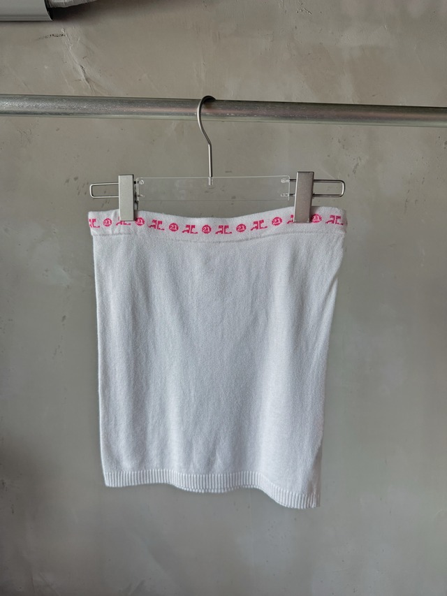 Courrèges pink logo knit tube top