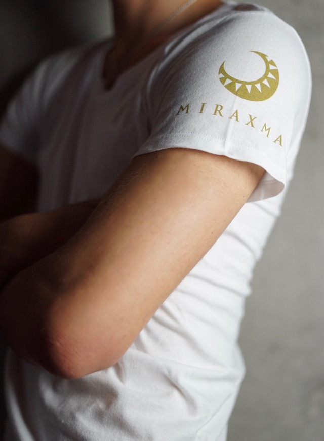 【限定モデル】半袖／ホワイト／左胸ゴールド | MIRAXMA-ミライイマ-