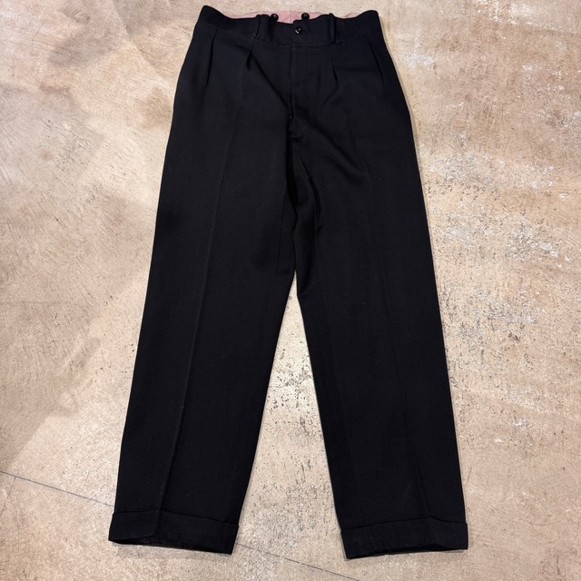 1950s FRENCH VINTAGE WOOL PANT BLACK