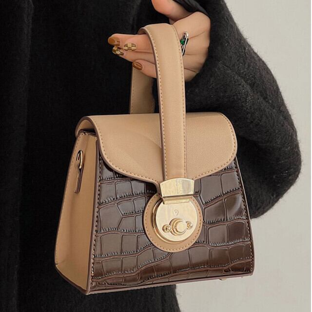 ハンドバッグ ショルダーバッグ レディース バッグ 本革 牛革 リアルレザー クロコ押し 高級感 おしゃれ スタイリッシュ  ブラック/ブラウン/ホワイト | favoriteselect powered by BASE