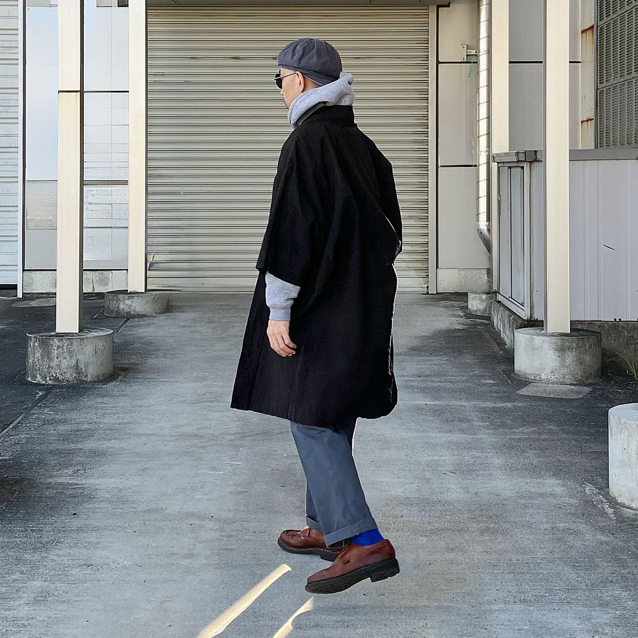 羽織 メンズ 藍染 縞模様 着物 昭和初期 ジャパンヴィンテージ - 和洋