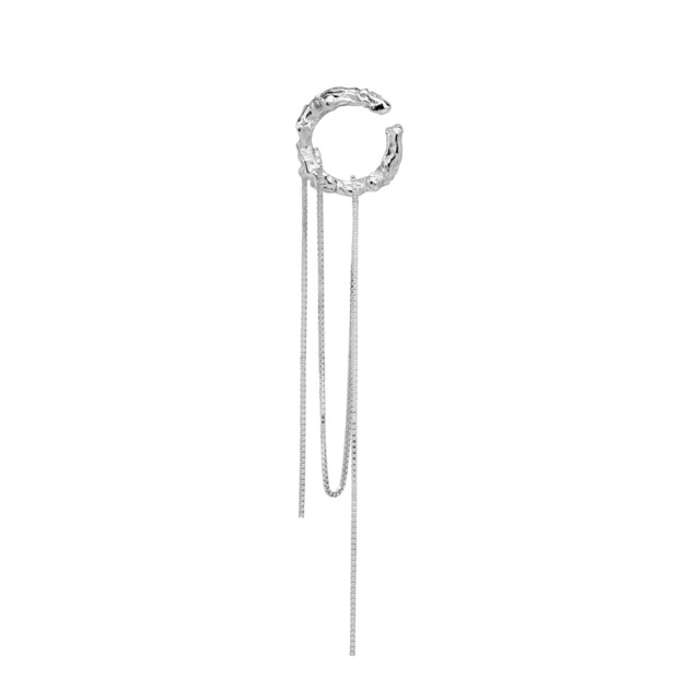 [P015]Silver 925 Drop chain ear cuff