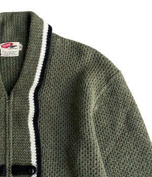 Vintage 60-70s Mohair Cardigan -Rugby sports wear-