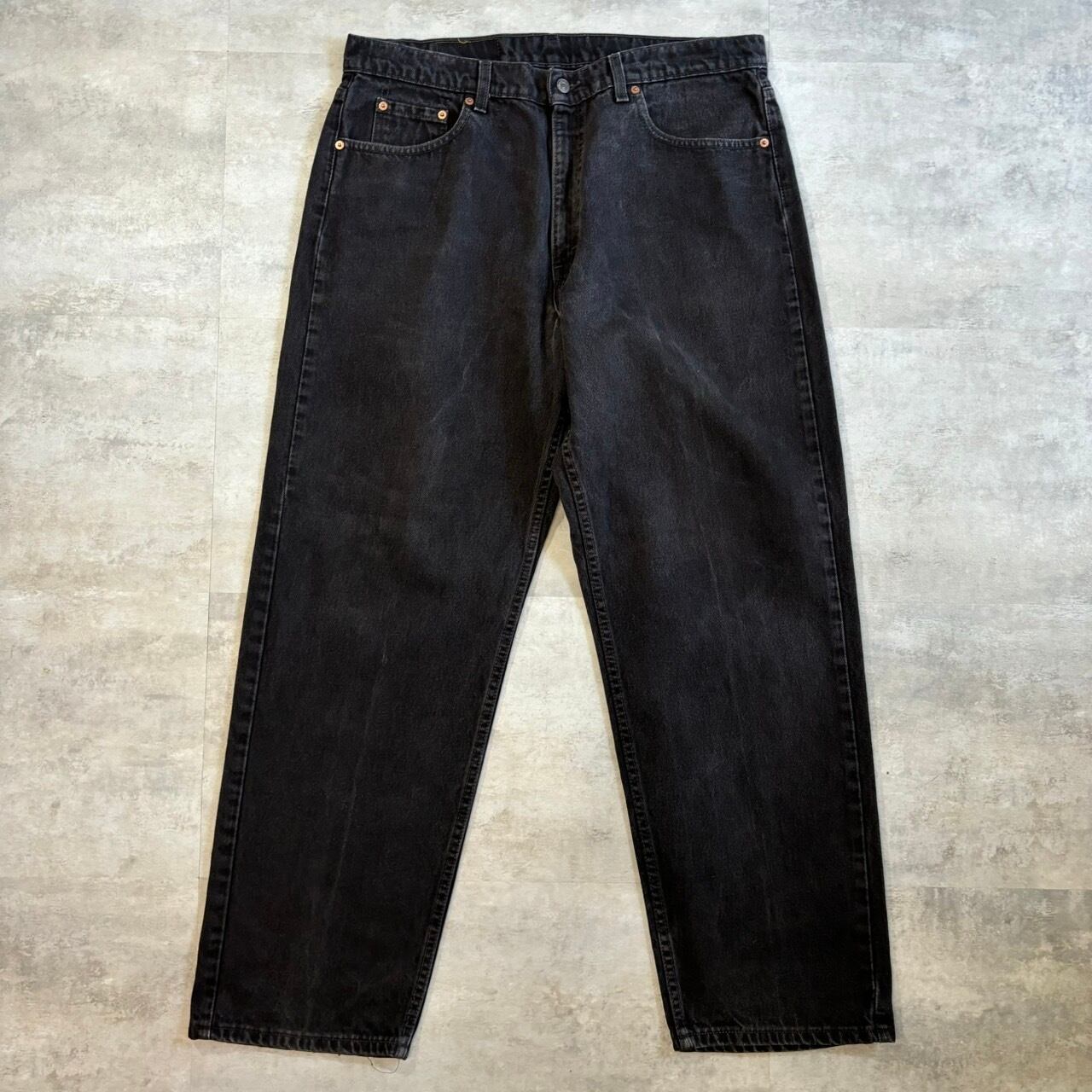 《実寸w37l31》levis565 90s usa製 ルーズフィット ブラックデニム No.1595