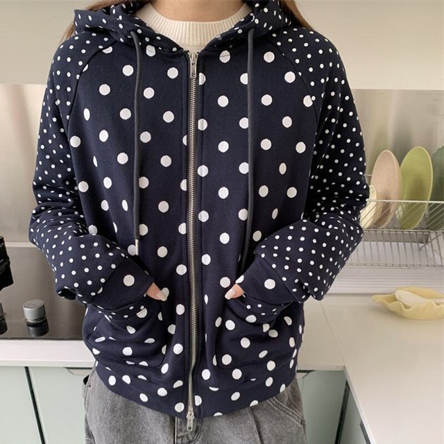 Dot full zip hoodie　B3869