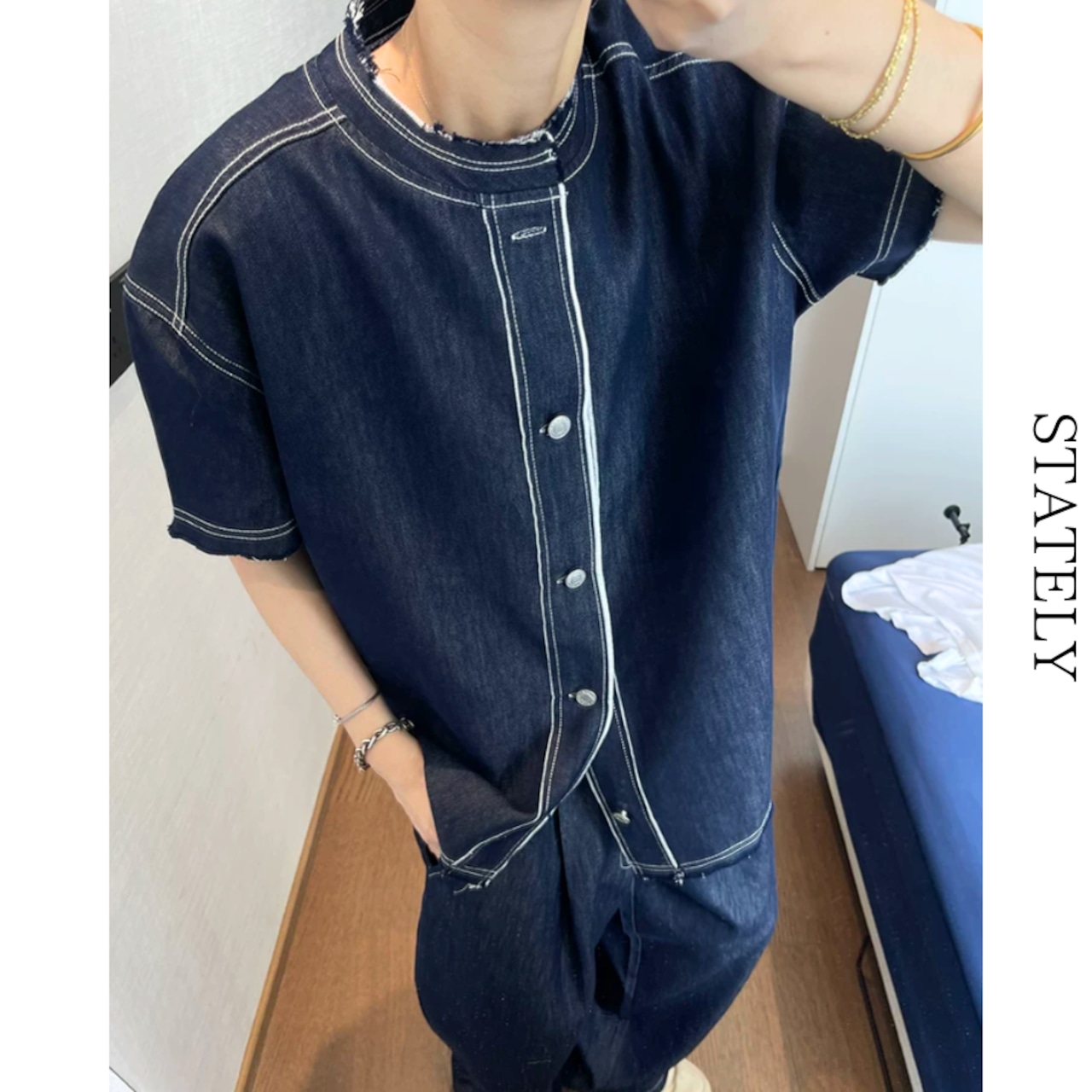 Raw Edge Denim Shirt デニムシャツ_T262・画像9