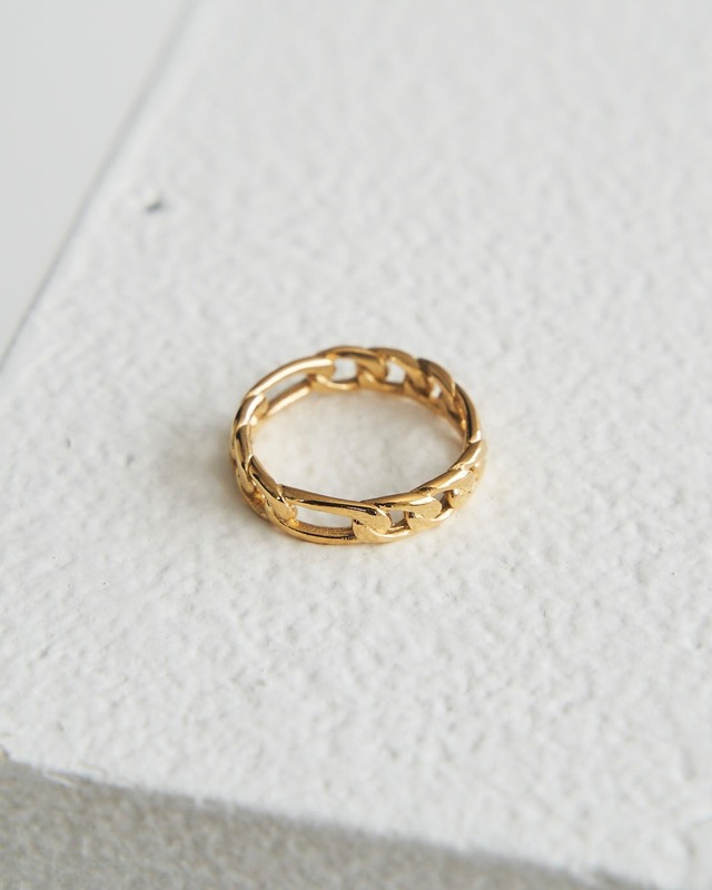 316L Figaro chain ring【GOLD】#r124